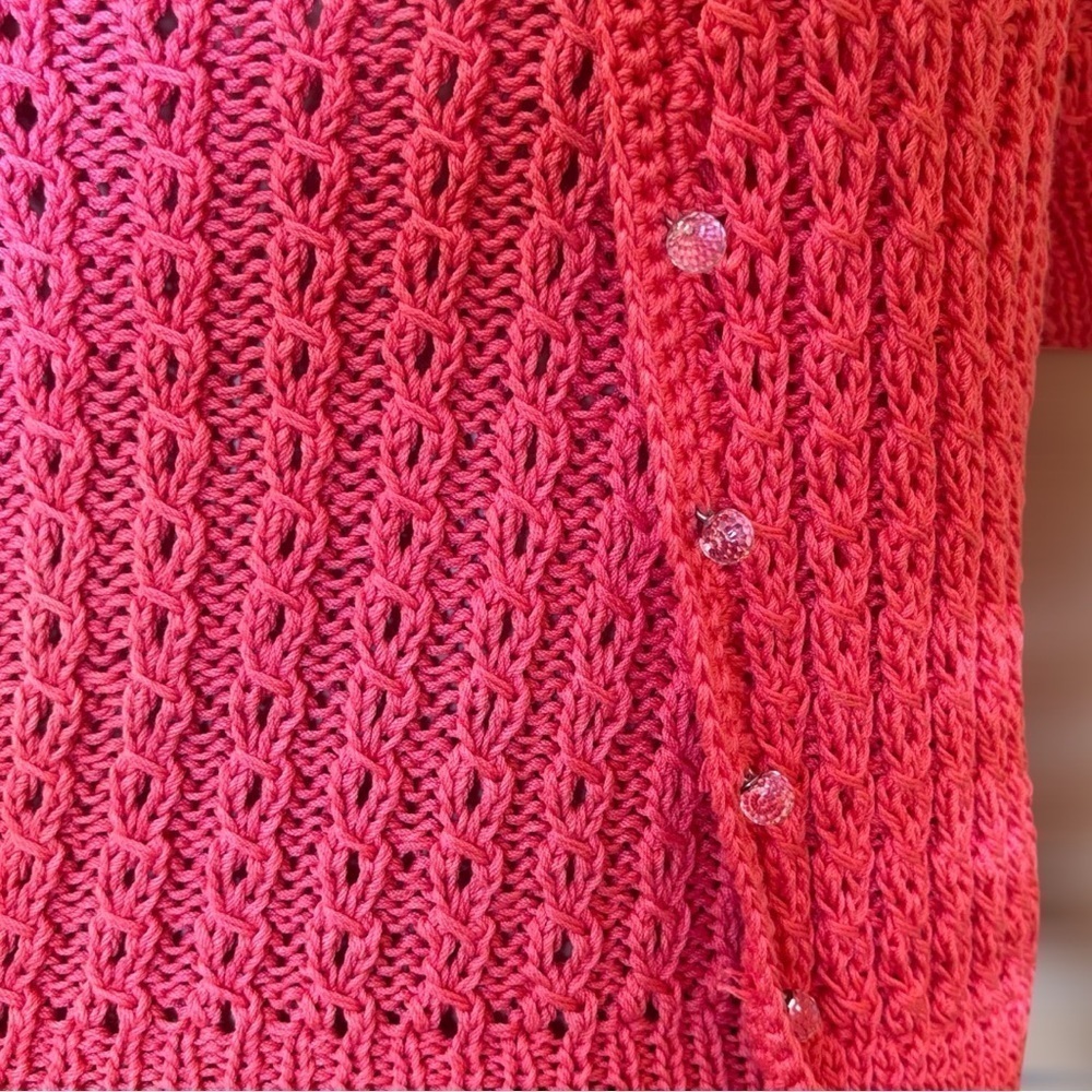 PEICE OF VERSAILLES PARIS.Handmade Sweater Set Coral SzM See Special Description - Picture 3 of 8